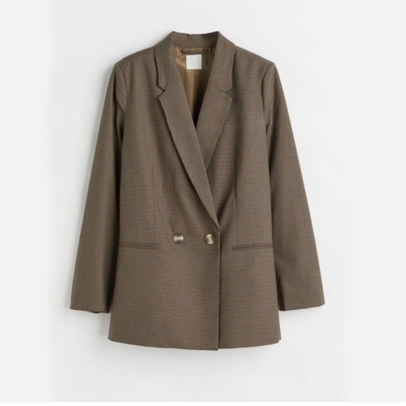 H&M Double Breasted Houndstooth Blazer - Picture 1 of 3